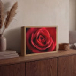 Rood - Roos - Romantisch Light Box met batterij (Wandlamp) middel -sfeer2