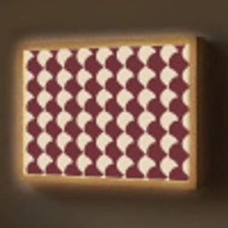 Rood - Tegelpatroon - Crème Light Box met batterij (Wandlamp) middel 907 -z3d_website