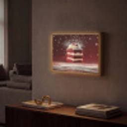 Rode - Velvet - Taart - Eten Light Box met batterij (Wandlamp) middel -sfeer1