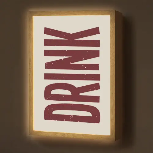 Rood - Vintage - Decoratie - Japandi Light Box met batterij (Wandlamp) middel -z3d_website