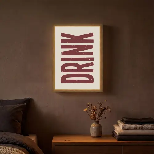 Rood - Vintage - Decoratie - Japandi Light Box met batterij (Wandlamp) middel -sfeer4