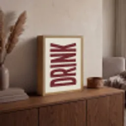Rood - Vintage - Decoratie - Japandi Light Box met batterij (Wandlamp) middel -sfeer2