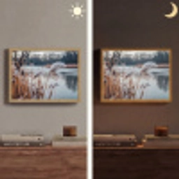 Riet - Gras - Natuur - Winter - Meer Light Box met batterij (Wandlamp) middel -sfeer3