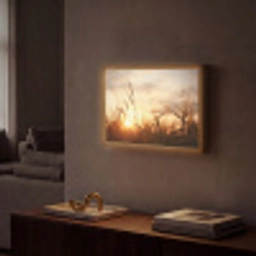Riet - Gras - Zonsondergang - Natuur - Horizon Light Box met batterij (Wandlamp) middel -sfeer1