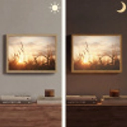 Riet - Gras - Zonsondergang - Natuur - Horizon Light Box met batterij (Wandlamp) middel -sfeer3