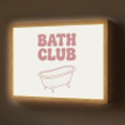 Retro - Bad - Roze Light Box met batterij (Wandlamp) middel -z3d_website