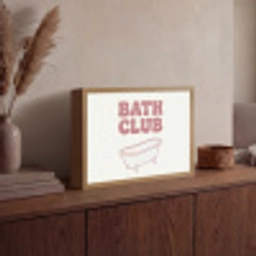 Retro - Bad - Roze Light Box met batterij (Wandlamp) middel -sfeer2
