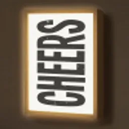 Retro - Cheers - Zwart - Decoratie Light Box met batterij (Wandlamp) middel -z3d_website