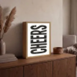 Retro - Cheers - Zwart - Decoratie Light Box met batterij (Wandlamp) middel -sfeer2
