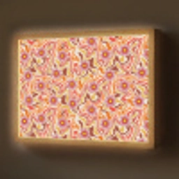 Retro - Bloemen - Patroon Light Box met batterij (Wandlamp) middel 907 -z3d_website