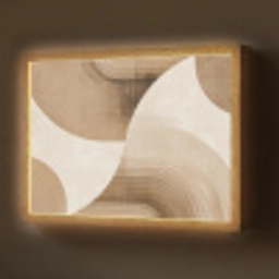 Retro - Geometrische lagen - Aardetinten Light Box met batterij (Wandlamp) middel -z3d_website