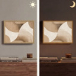 Retro - Geometrische lagen - Aardetinten Light Box met batterij (Wandlamp) middel -sfeer3