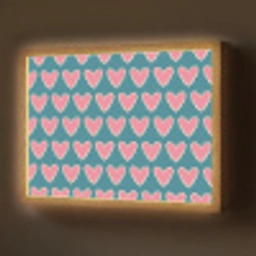 Retro - Hartjes - Patroon Light Box met batterij (Wandlamp) middel 907 -z3d_website