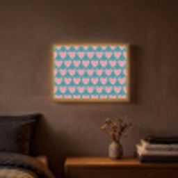 Retro - Hartjes - Patroon Light Box met batterij (Wandlamp) middel 907 -sfeer4