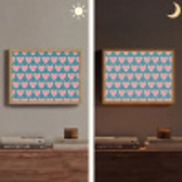 Retro - Hartjes - Patroon Light Box met batterij (Wandlamp) middel 907 -sfeer3