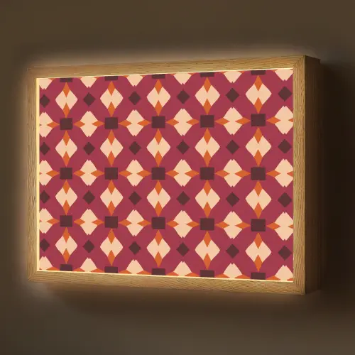 Retro - Patroon - Kleurrijk Light Box met batterij (Wandlamp) middel 907 -z3d_website