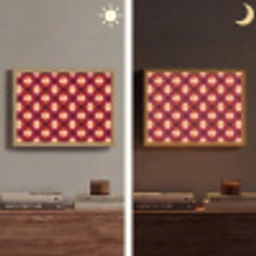 Retro - Patroon - Kleurrijk Light Box met batterij (Wandlamp) middel 907 -sfeer3