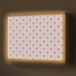 Retro - Ruit - Hartjes - Patroon Light Box met batterij (Wandlamp) middel 907 -z3d_website