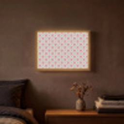 Retro - Ruit - Hartjes - Patroon Light Box met batterij (Wandlamp) middel 907 -sfeer4