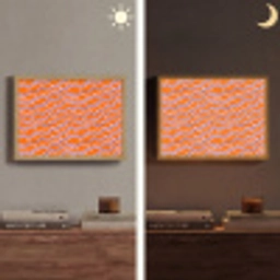Retro - Golvend - Oranje Light Box met batterij (Wandlamp) middel 907 -sfeer3