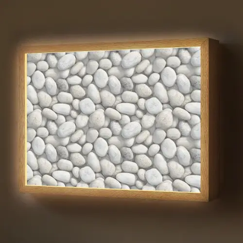 Steentjes - Grijs - Ovaal Light Box met batterij (Wandlamp) middel 907 -z3d_website