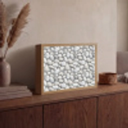 Steentjes - Grijs - Ovaal Light Box met batterij (Wandlamp) middel 907 -sfeer2