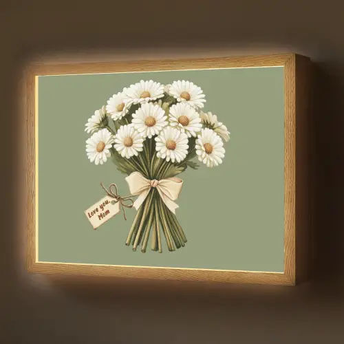 Lint - Boeket - Groen - Quote Light Box met batterij (Wandlamp) middel -z3d_website