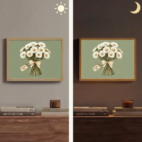 Lint - Boeket - Groen - Quote Light Box met batterij (Wandlamp) middel -sfeer3