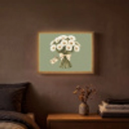 Lint - Boeket - Groen - Quote Light Box met batterij (Wandlamp) middel -sfeer4