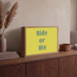 Ride or die - Geel - Blauw Light Box met batterij (Wandlamp) middel -sfeer2