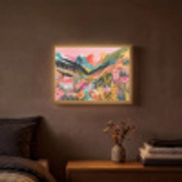 Rivier - Diepte - Bloemen Light Box met batterij (Wandlamp) middel -sfeer4