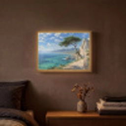Rotsen - Kustlijn - Boom - Bergen Light Box met batterij (Wandlamp) middel -sfeer4