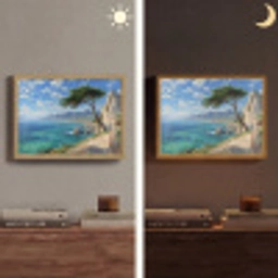 Rotsen - Kustlijn - Boom - Bergen Light Box met batterij (Wandlamp) middel -sfeer3