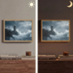 Rotsen - Vuurtoren - Golven - Klliffen Light Box met batterij (Wandlamp) middel -sfeer3