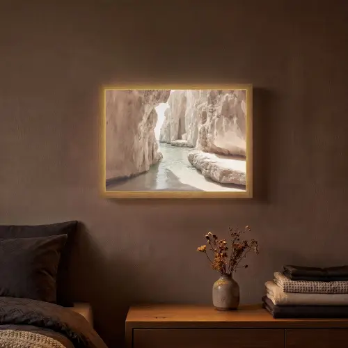 Rotsen - Zee - Zand - Kloof Light Box met batterij (Wandlamp) middel -sfeer4