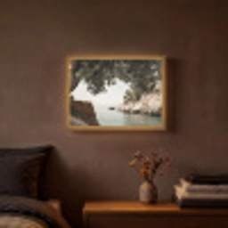 Rotsen - Zee - Boom - Groen Light Box met batterij (Wandlamp) middel -sfeer4