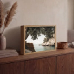 Rotsen - Zee - Boom - Groen Light Box met batterij (Wandlamp) middel -sfeer2