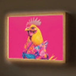 Haan - Kleurrijk - Kimono - Roze Light Box met batterij (Wandlamp) middel -z3d_website