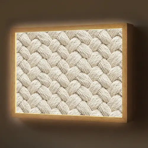 Touw - Gebreid - Beige Light Box met batterij (Wandlamp) middel 907 -z3d_website