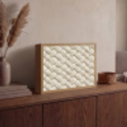 Touw - Gebreid - Beige Light Box met batterij (Wandlamp) middel 907 -sfeer2
