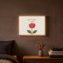 Roos - Rood - Bloem - Valentijn Light Box met batterij (Wandlamp) middel -sfeer4