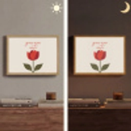 Roos - Rood - Bloem - Valentijn Light Box met batterij (Wandlamp) middel -sfeer3