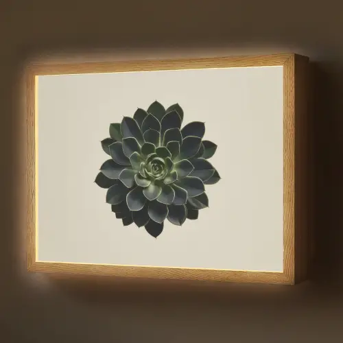 Rozet - Cirkelvormig - Donkergroen Light Box met batterij (Wandlamp) middel -z3d_website