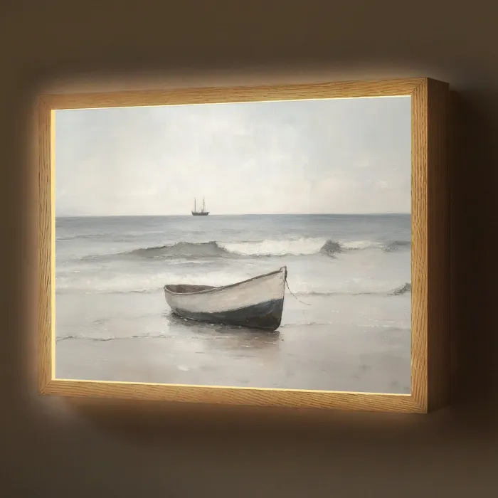 Roeiboot - Zee - Horizon Light Box met batterij (Wandlamp) middel -z3d_website