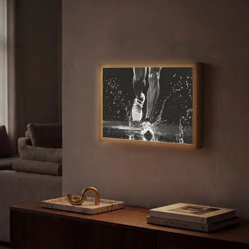Hardloopschoenen - Rennen - Druppels - Zwart Light Box met batterij (Wandlamp) middel -sfeer1