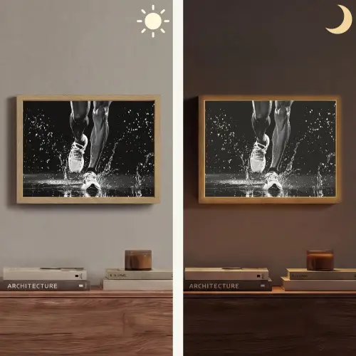 Hardloopschoenen - Rennen - Druppels - Zwart Light Box met batterij (Wandlamp) middel -sfeer3