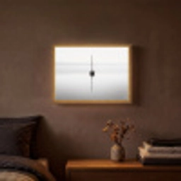 Zeilboot - Zwart - Water - Silhouet Light Box met batterij (Wandlamp) middel -sfeer4