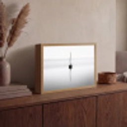 Zeilboot - Zwart - Water - Silhouet Light Box met batterij (Wandlamp) middel -sfeer2