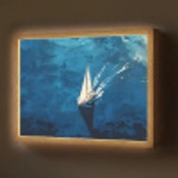Zeilboot - Water - Abstract - Schaduw Light Box met batterij (Wandlamp) middel -z3d_website