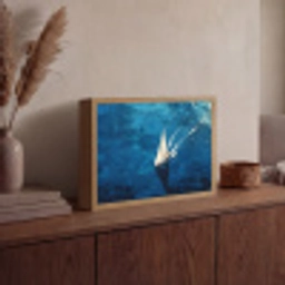 Zeilboot - Water - Abstract - Schaduw Light Box met batterij (Wandlamp) middel -sfeer2